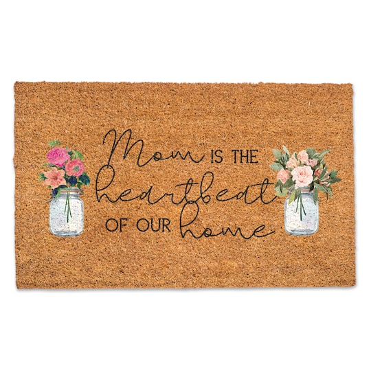Mom is the Heartbeat of Our Home Doormat
